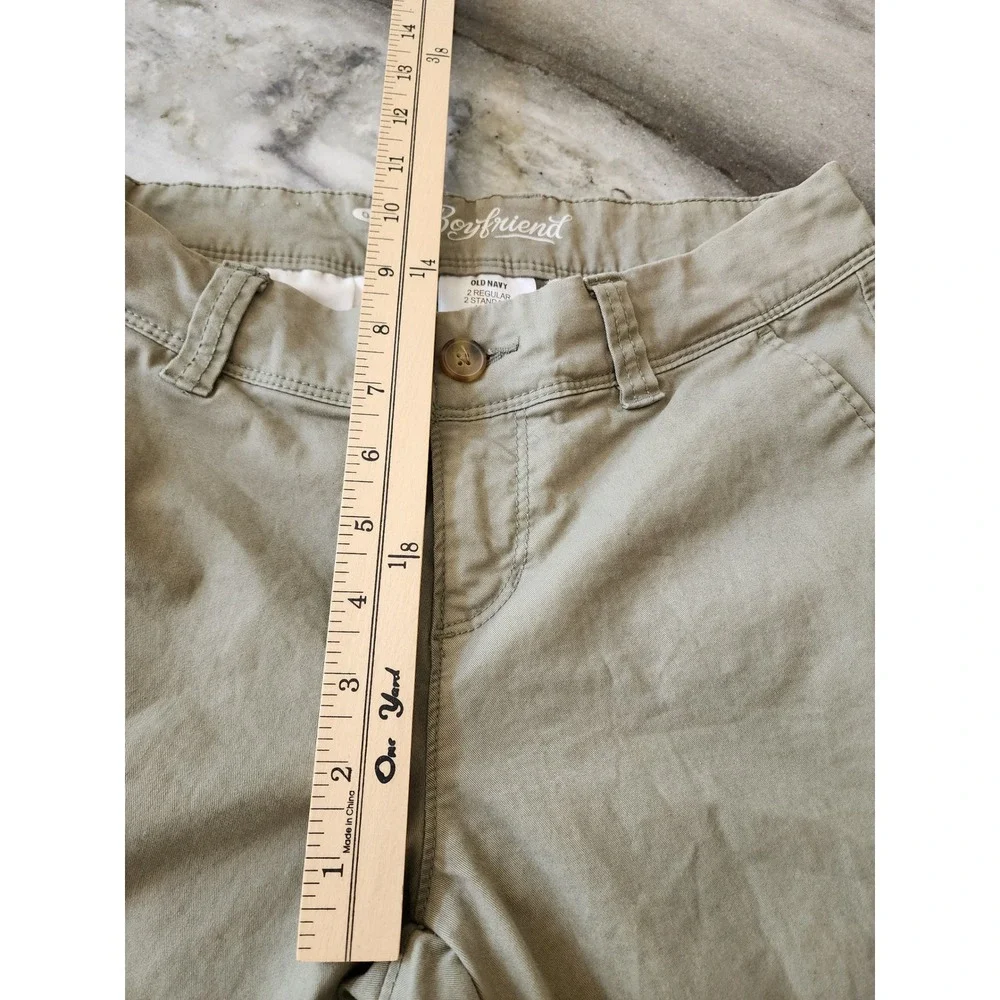 Old Navy The Boyfriend Chino Pants Sage Green Women 2 Regular Stretch Cotton